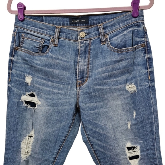 Aeropostale Distressed High Waisted Ankle Jeggings - Picture 2 of 10